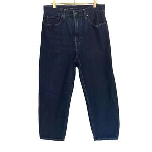 LEVIS MADE & CRAFTED Barrel Crop Jeans Dark Wash Organic Cotton Women Size 29